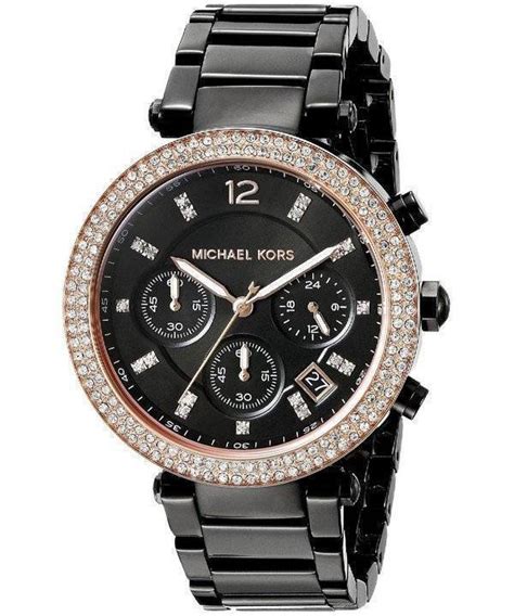 montre michael kors femme noir|michael kors watch for female.